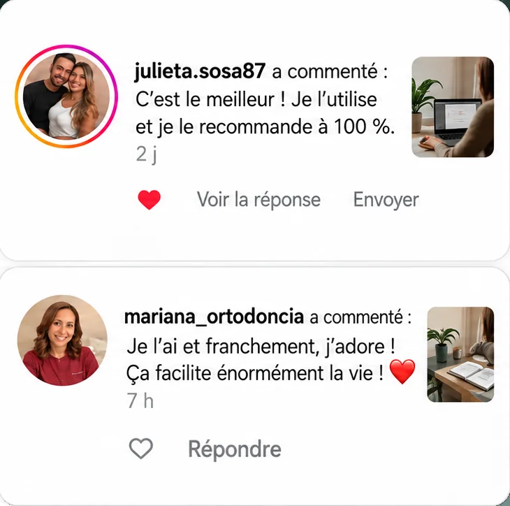 Commentaires de julieta.sosa87 et mariana_ortodoncia : le meilleur, je le recommande ; ça facilite énormément la vie